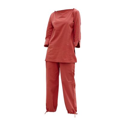 China 2 Pcs Shirts And Pants Suit Chinese Traditional Costume Women's Meditation Dress Suit for sale