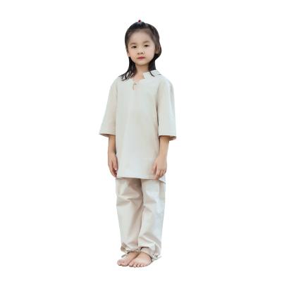 China 2 pcs shirts and pants suit chinese traditional clothing children's suit comfortable cotton and linen fabric for sale