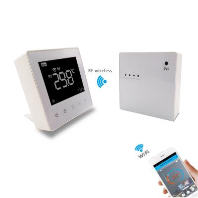 China Modern Electric Floor Heating Digital WIFI programmable rf 868Hz Alexa Wireless Room Thermostat for sale