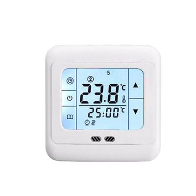 China Modern Double Display Fan Programmable Coil Thermostat Digital Water Heater Thermostat for sale