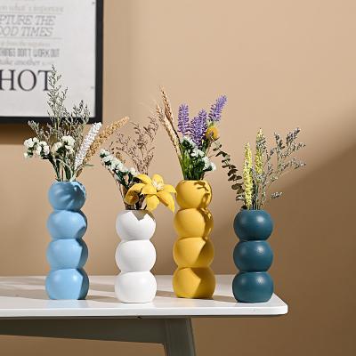 China Modern Nordic Style Home Decor Bubble Vase Dried Flower Decoration Living Room Modern Accessories Flower Pot Gift Ceramic Vase for sale