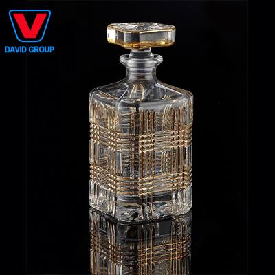 China Stock Luxury Gold Color Whiskey Decanter Set for sale