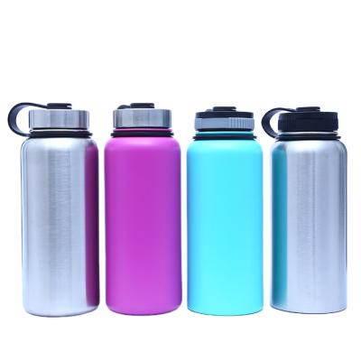 China Sustainable Factory Lower MOQ Multicolor Powder Coated 32oz/40oz Double Wall 18/8 Vacuum Wtaer Steel Bottle for sale