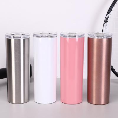 China PORTABLE 20oz Insulated Mug Sublimation Stainless Steel Wholesale Skinny Tumbler With Lid Straw for sale