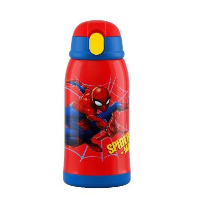 China Cartoon Style Kids PORTABLE Vacuum Flask Insulated Stainless Steel Water Bottle With Straw Lid For School Life for sale