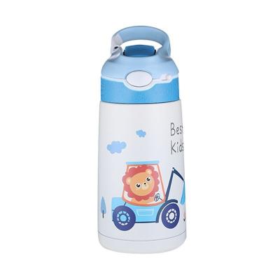 China Business Kids Water Bottle With Straw Lid Vacuum Insulated Double Wall Tumbler Travel Cup 18/8 Stainless Steel for sale