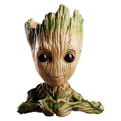 China Eco - Friendly Resin Baby Groot Flower Pot For Succulents Plants for sale