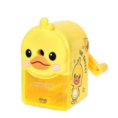 China Lovely Yellow Duckling Pencil Sharpener Children's School Can Sharpen Colored Pencils 8606 for sale