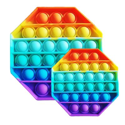 China Educational Toy New Arrival Rainbow Push Noise Bubble Stir Sensory Toy Effort Relieft Toy For Kids Adults Silicone Gift for sale