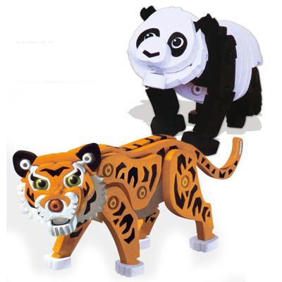 China Cartoon Toy Educational Animal Series Puzzle DIY Assembled 3D EVA Blockings for sale