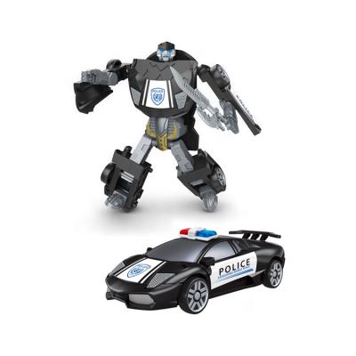 China PUSH BACK Learn Building Toys Truck To Robot Toy Transform Police Fire Engine Theme Robot Car 13.1*6.1*21cm for sale