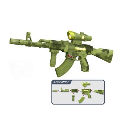 China Toy Best Selling Electronic Toy Rifle Magnetic Educational DIY Assemble Gun Toy For Kids No Bullets Rich Accessories Gun Toys For Boys for sale