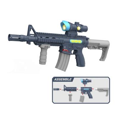 China Toy Latest Kids Electronic Game Gun Magnet Assemble Model Toy DIY Mult Figure Play Set Two Color Options PULL Learn Gun Toy for sale