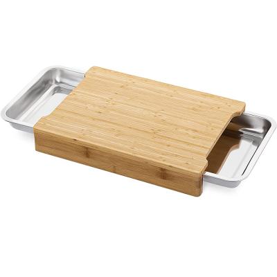 China Sustainable Kitchen Bamboo Chopper Stainless Steel Drawer Chopper Type Sorting And Storage for sale