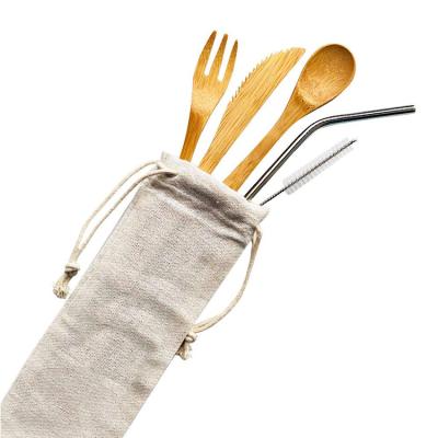 China Sustainable New Type Top Selling Bamboo Cutlery Set Cutlery Spoons And Fork Flatware Sets for sale