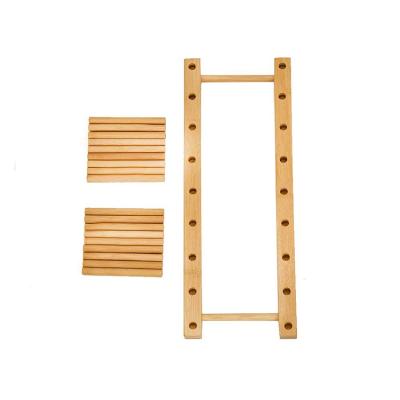 China Sustainability Environmental Goods Using Low Price Multifunctional Bamboo Frame Rack Kitchen Drain Rack for sale