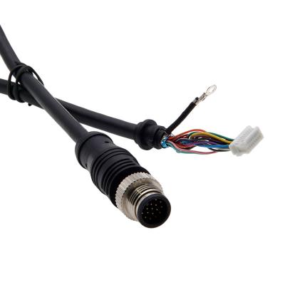 China Hot High Quality Aviation Supply M12-17 Core Aviation Joint Male Single Joint Cord Black Fine Copper Cable Connector for sale