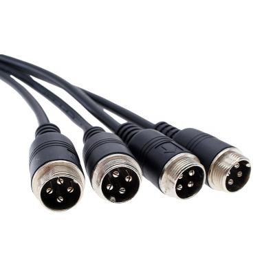 China 7/0.16*4C Fine Copper Aviation 4 Core Aviation Single Male Plug Single Lead Cord PVC Scarfskin Common Black Male To Female Connector Wire for sale