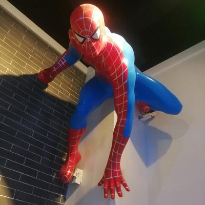 China Europe High-vivily simulated Life Size Fiberglass Resin Spider Man Action Figure for sale