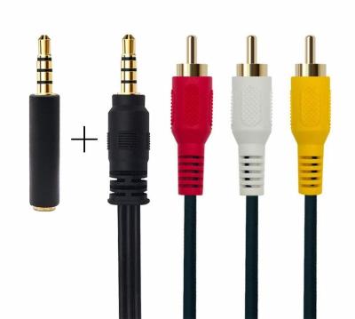 Cina Speaker 3.5mm 3RCA Digital Camera Cable 3.5 Male To Male Audio Video Jack Connectors For DVD Player in vendita