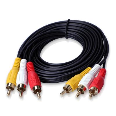 China High Quality Multimedia RGB 3rca Male To Male AV Audio Video Cable With Spiral Shielded For Audio Device for sale