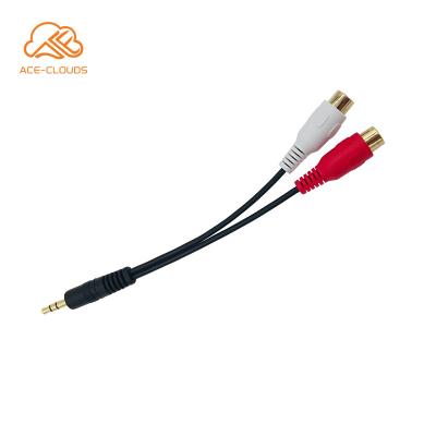 Cina Speaker Gold Plated 3.5mm to 2 RCA Female Extension Audio Cable in vendita