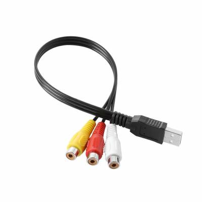 China High Quality DVD Player USB To 3RCA Y Splitter AV Audio Video Cable zu verkaufen