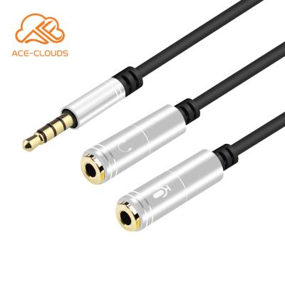 China Male with. 3.5mm Jack Speaker Cable to 2 Female Splitter Audio Y Cable for Earphone PC Adapter Microphone Speaker for sale