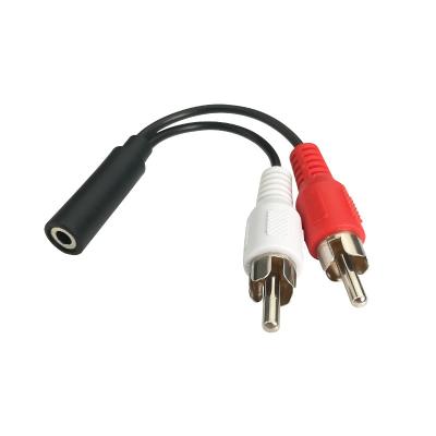 China 2RCA Speaker Universal 3.5mm Female Jack to Earphone OTG Extension Cable 3.5mm Y Audio Splitter Audio Cable for sale