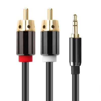 China Speaker 3.5mm Male To 2 RCA Y Splitter Audio Stereo Cable For Smartphone Player for sale