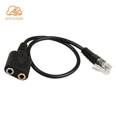 中国 COMPUTER PC Headset Dual 3.5mm to Phone to RJ9 Adapter Cable for PC Headset to Avaya 1600 9600 SNOM Yealink Phones 販売のため