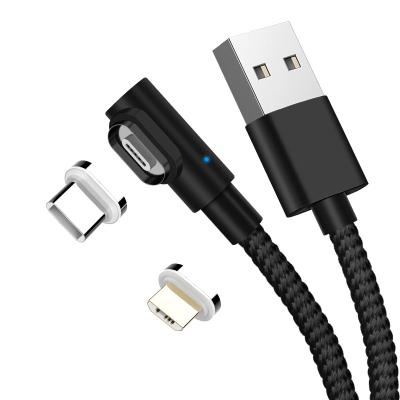 China 5A Quick Charge 2 in 1 Magnetic Charger Cable 3A Lighting Android Micro USB Type C Fast Charging Cable For Mobile Phone for sale