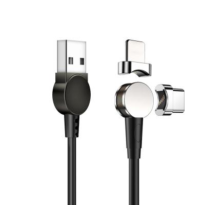 China 2.4A Fast Charging 180 Degree Rotating Detachable Magnetic USB Charging Data Cable For Android iPad MacBook for sale