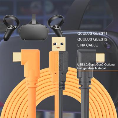 China Video Game Player Orange Color Fast Charging USB A Male To Male Type C Data Charger VR 90 Degree USB Cable zu verkaufen