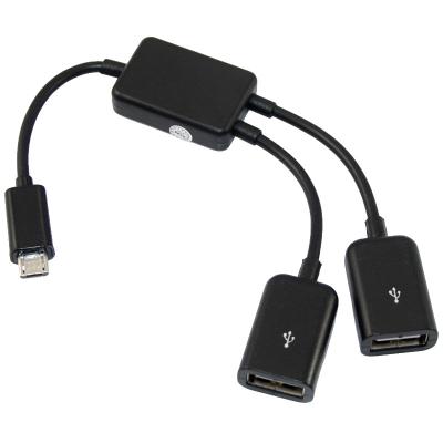 중국 Data+Charging USB Hub 2.0 Micro 5pin Plug To Female 2A USB Adapter Port Cable Converter 판매용