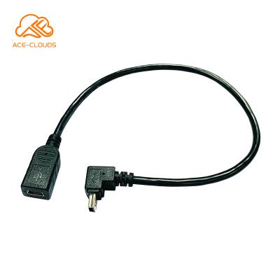 중국 MP3/MP4 Player Bottom Up Angle Male To Mini USB Female Extension Cable 판매용