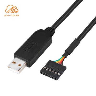 China Oxygen Free Copper 3.3V 5V RS232 PL2303 CP2102 FTDI USB to Serial Uart TTL Dupont 6P Download Cable zu verkaufen