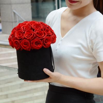 China 2021 Real Touch Christmas Gifts Lasting Roses One Year Preserved Preserved Flowers Rose Dome Shaped Rose Forever For Valentines Gifts for sale