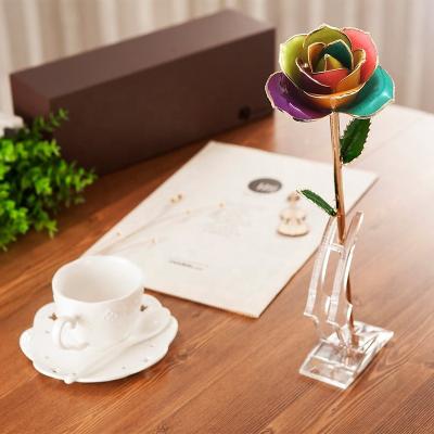 China New Anniversary Rose 24K Gold Plated Gold Wedding Valentine's Day Lasting Wonderful Gift Dipped Rose for sale