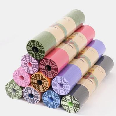 China Eco-Friendly Yoga Exercise Gym Equipment Custom Yoga Mat Tape Yoga Mat Strip Yoga Mat With Position Line for sale