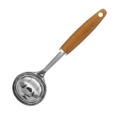 China Kingforce Sustainable Spoons Wok Stainless Steelcooking Tools Cooking Spoons For Sauces Sauces With Wood Handle for sale