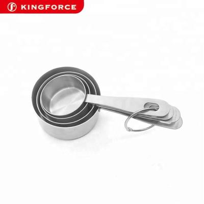 China Wholesale Viable Kingforce 4 Piece Stainless Steel Measuring Cup Spoon Gift Set Factory Price for sale