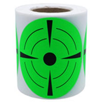 China Trendy Target 3 Inch Bullseye Shooting Target Neon Green Self Adhesive Sticker for sale