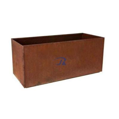 China Wholesale custom artistic landscape flat container outdoor corten steel flower pot outdoor large flower pot for sale