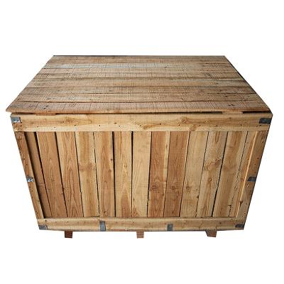 China Recyclable Wholesale Solid and Durable 1130x950x770 Squared Natural Wood Storage Crate for sale