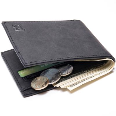 China Fashion Men's Mini Slim Mens Purse Coin Purse Coin Anti-theft Zipper Bag Short Compact Wallet Card Holder Money Purses for sale