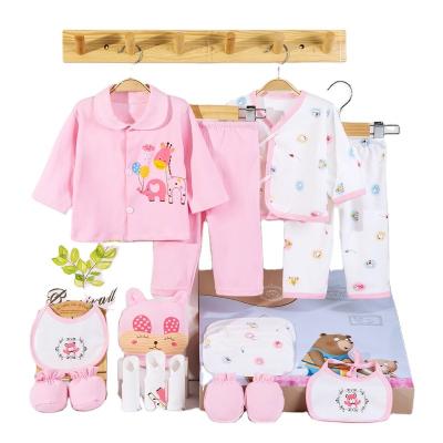 China Wholesale 18 Pcs Antibacterial 100% Organic Cotton Newborn Gift Set Baby Clothes For 0-12 Months for sale