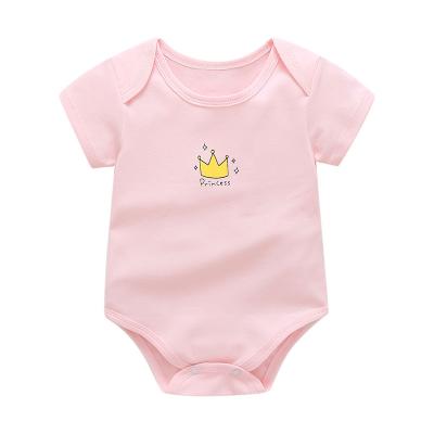 China High Quality Eco-friendly Breathable Baby Romper Kids Clothing Material Cotton Color Short Sleeve Jumpsuit for sale