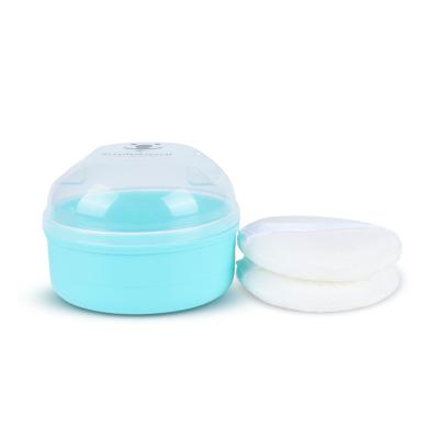 China 100% Eco-friendly New Arrival Baby Soft Cosmetic Powder Puffs With Container Baby Face Body Soft Powder Puff Sponge Box Container for sale