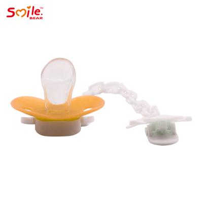 China BPA Free Best Selling Preferred Price Super Soft Silicone Baby Pacifier With Baby Chain Feeder for sale